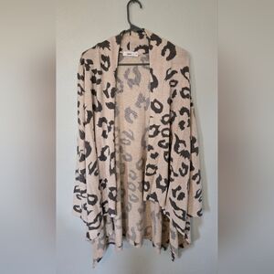 Talulah Cream Animal Print Cardigan Size Medium